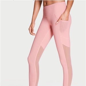 Victoria’s Secret Sport Knockout Tight Leggings Pink With Mesh Size Medium M